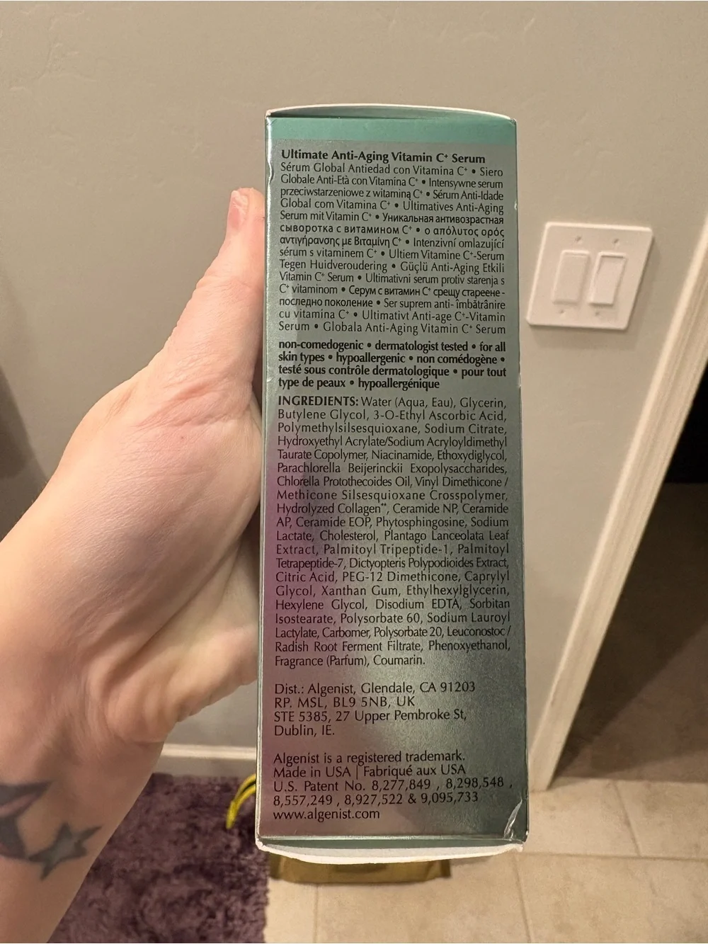 Algenist Serum in Mint and Metallic Silver Bottle